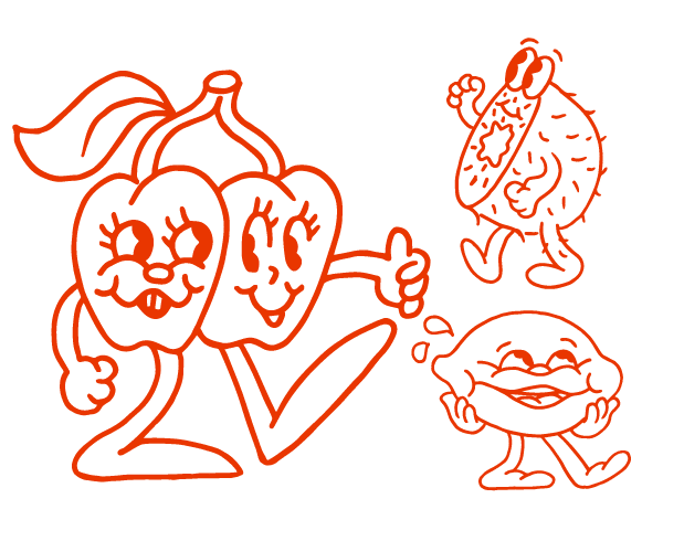 cereza, kiwi, limón ecologico